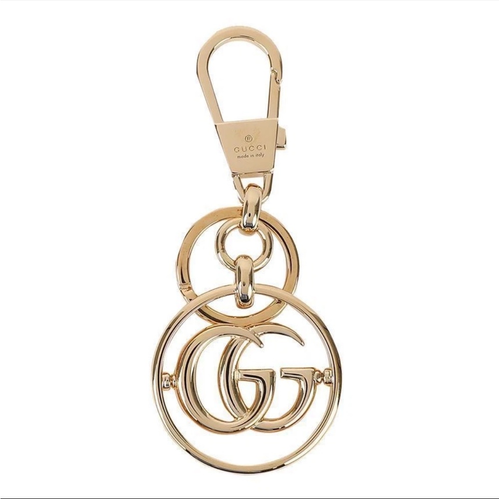 Gucci double G keychain in gold with box, shopping bag, and box - Picture 10 of 10
